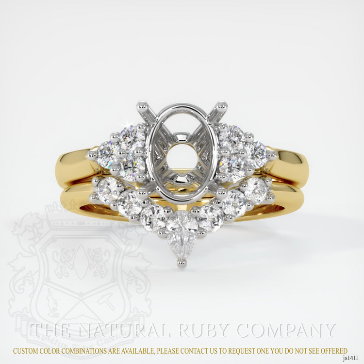 18K White & Yellow Accent Stones Ring Setting