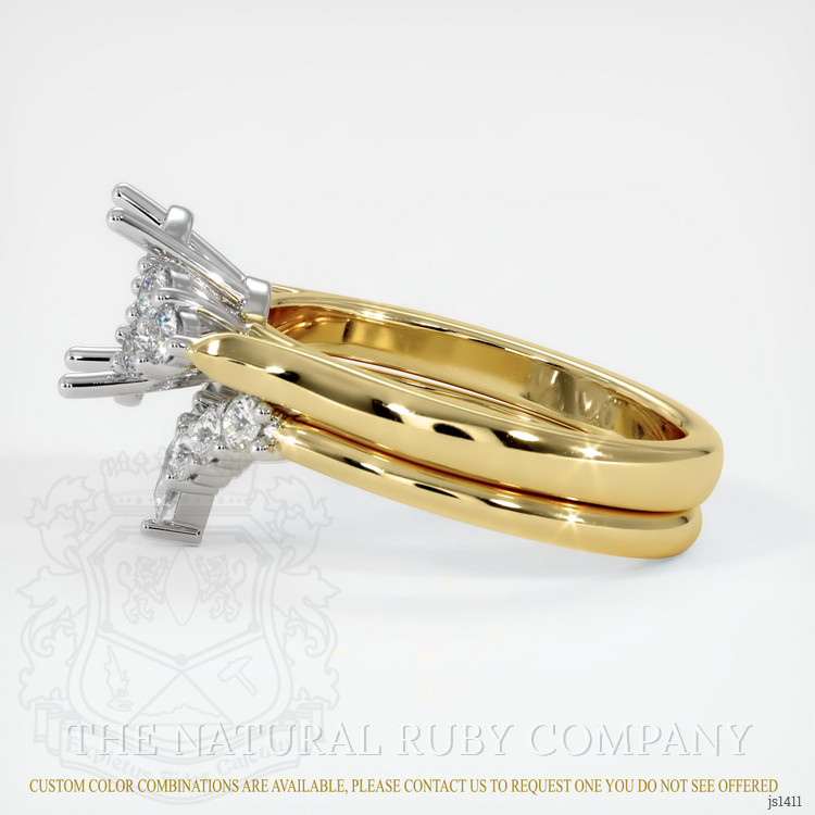 18K White & Yellow Accent Stones Ring Setting