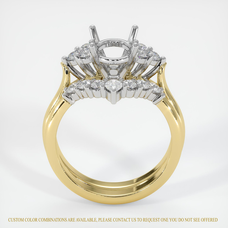 18K White & Yellow Accent Stones Ring Setting