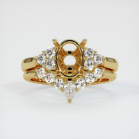 10K Yellow Gold Accent Stones Ring Setting Image
