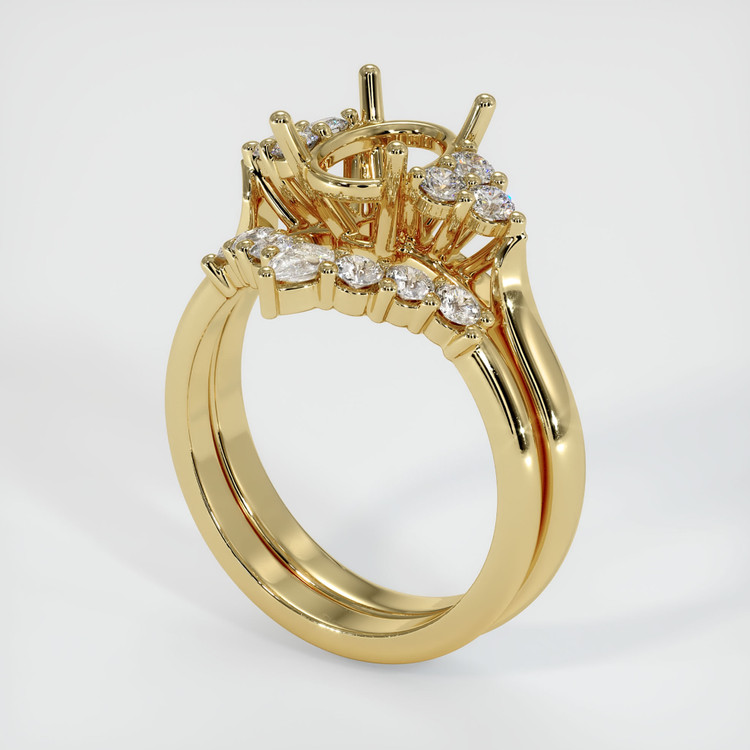 14K Yellow Gold Accent Stones Ring Setting