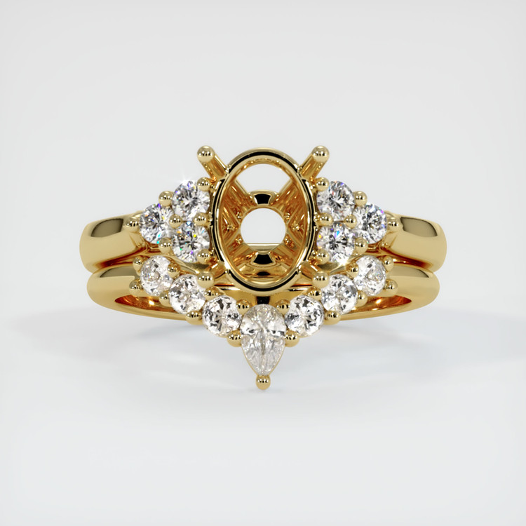 14K Yellow Gold Accent Stones Ring Setting
