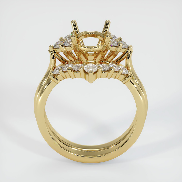 14K Yellow Gold Accent Stones Ring Setting