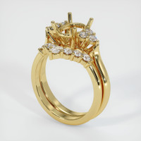 18K Yellow Gold Accent Stones Ring Setting Video
