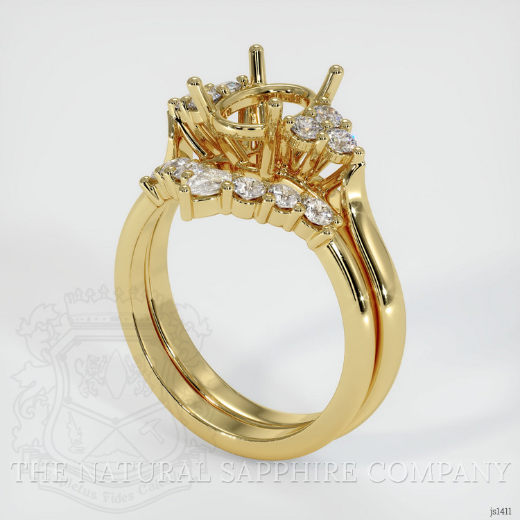 18K Yellow Gold Accent Stones Ring Setting