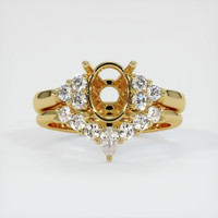 18K Yellow Gold Accent Stones Ring Setting Image