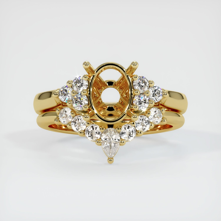 18K Yellow Gold Accent Stones Ring Setting
