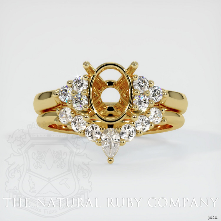 18K Yellow Gold Accent Stones Ring Setting