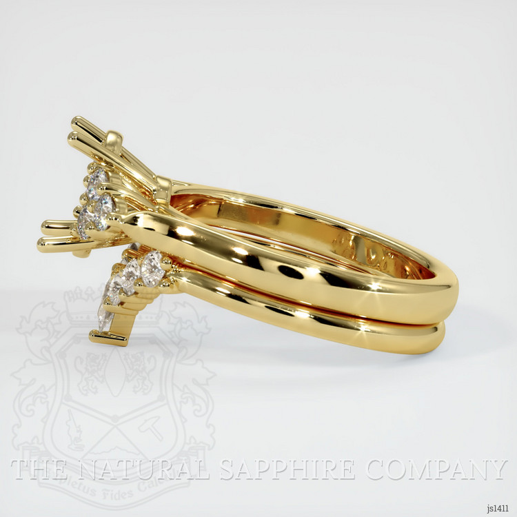 18K Yellow Gold Accent Stones Ring Setting