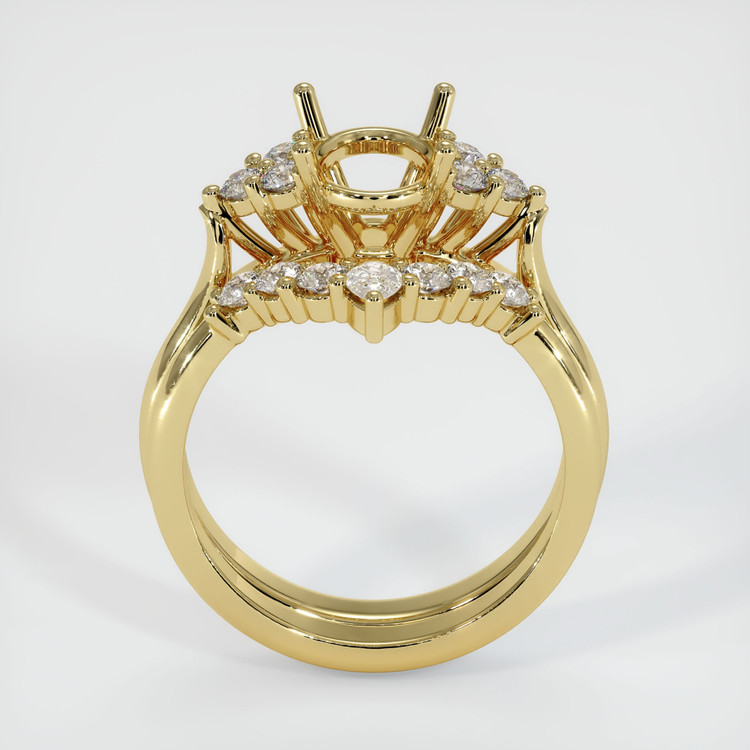 18K Yellow Gold Accent Stones Ring Setting