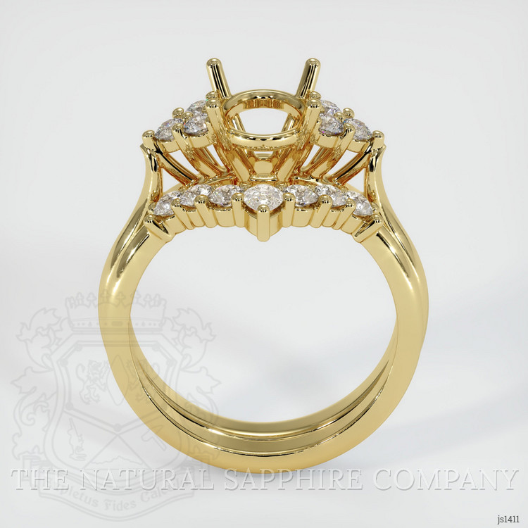 18K Yellow Gold Accent Stones Ring Setting
