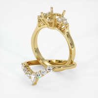 18K Yellow Gold Accent Stones Ring Setting Image