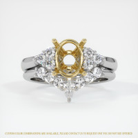 14K Yellow & White Accent Stones Ring Setting Image