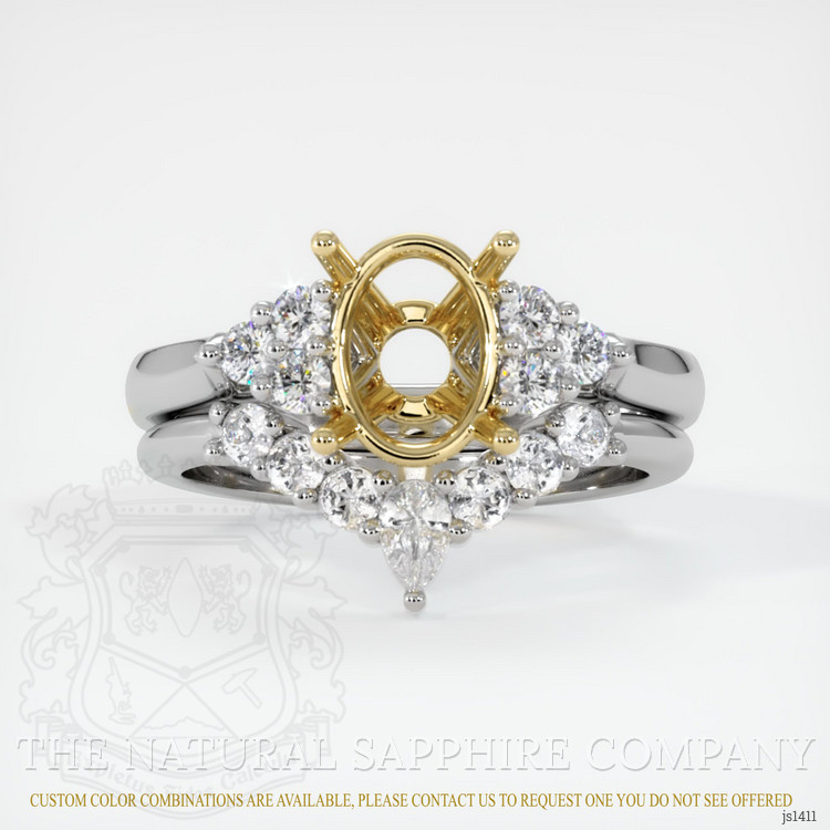14K Yellow & White Accent Stones Ring Setting