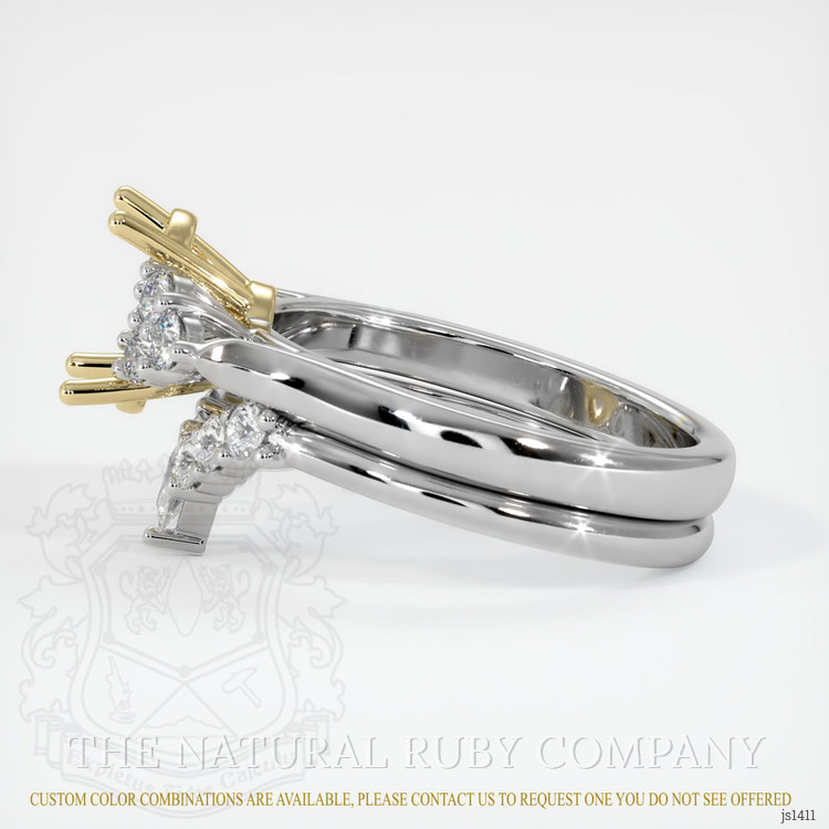 14K Yellow & White Accent Stones Ring Setting