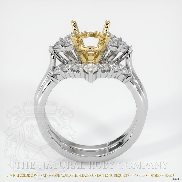 14K Yellow & White Accent Stones Ring Setting