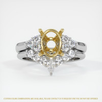 18K Yellow & White Accent Stones Ring Setting Image