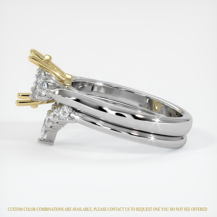 18K Yellow & White Accent Stones Ring Setting