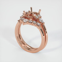 Accent Stones Ruby Ring 2.01 Ct., 14K Rose Gold Combination Setting