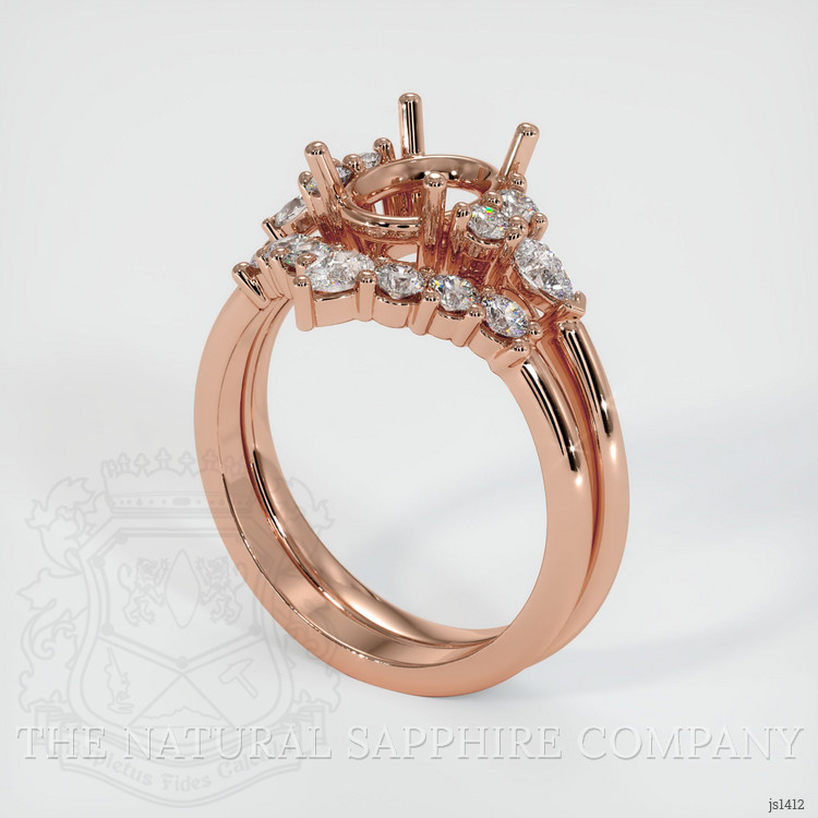 14K Rose Gold Accent Stones Ring Setting