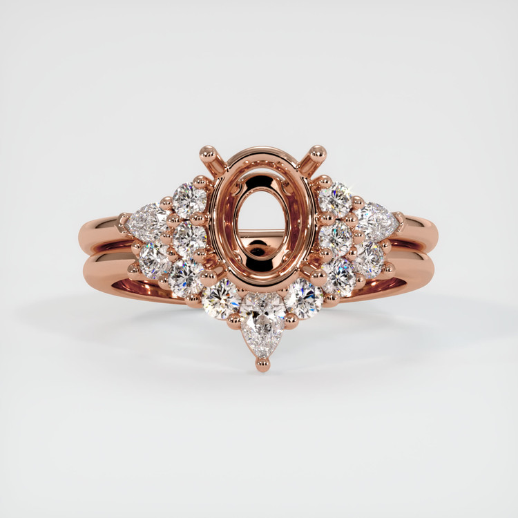 14K Rose Gold Accent Stones Ring Setting