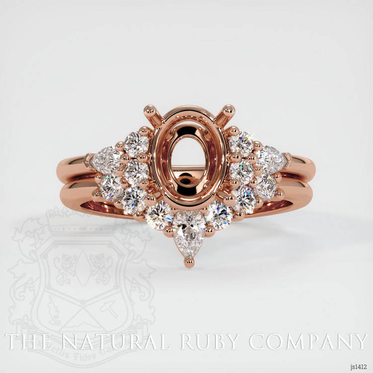 14K Rose Gold Accent Stones Ring Setting