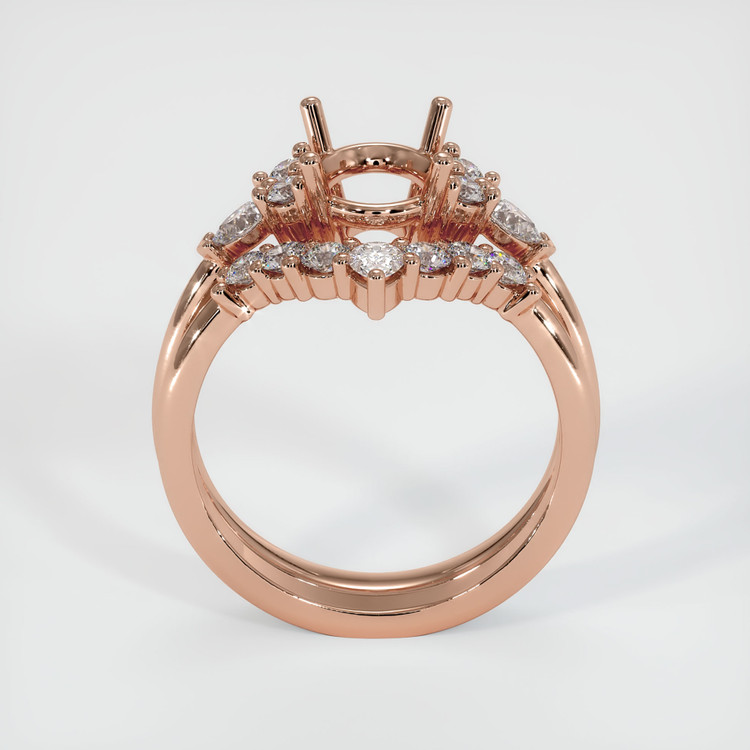 14K Rose Gold Accent Stones Ring Setting