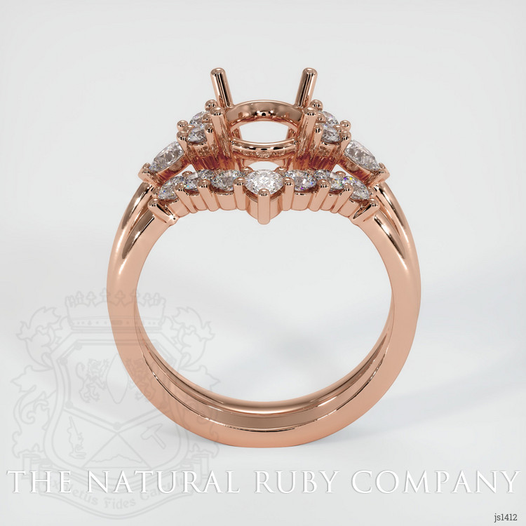 14K Rose Gold Accent Stones Ring Setting