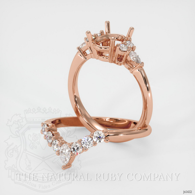 14K Rose Gold Accent Stones Ring Setting