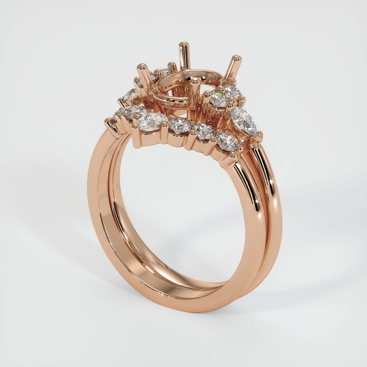 18K Rose Gold Accent Stones Ring Setting