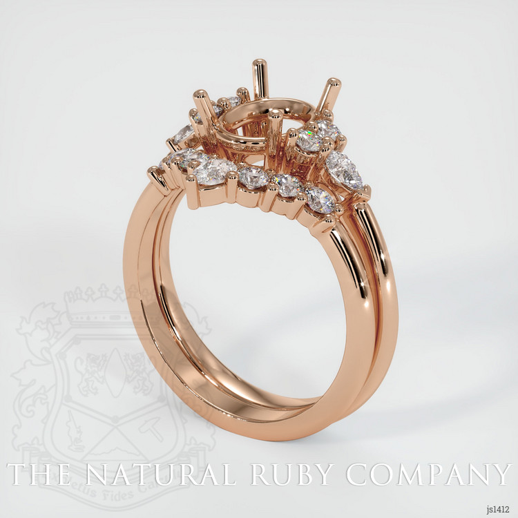 18K Rose Gold Accent Stones Ring Setting