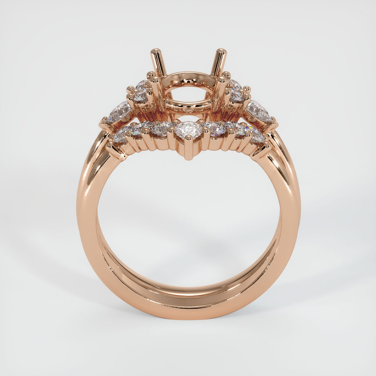 18K Rose Gold Accent Stones Ring Setting