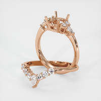 18K Rose Gold Accent Stones Ring Setting Image
