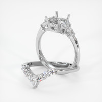 10K White Gold Accent Stones Ring Setting Image