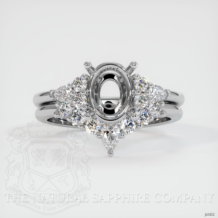 14K White Gold Accent Stones Ring Setting