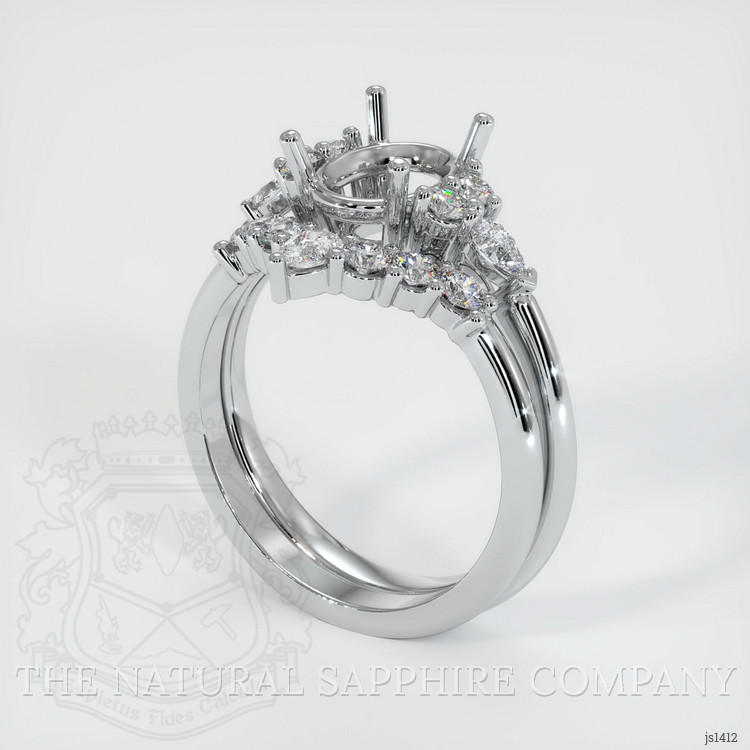 18K White Gold Accent Stones Ring Setting