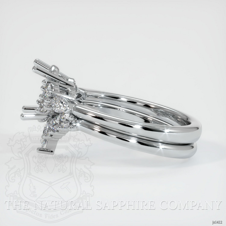 18K White Gold Accent Stones Ring Setting