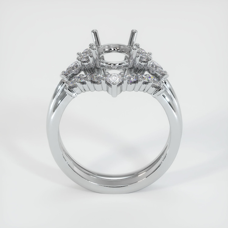 18K White Gold Accent Stones Ring Setting