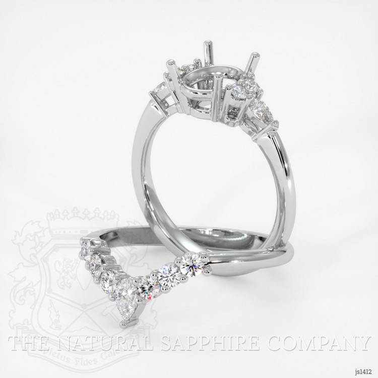 18K White Gold Accent Stones Ring Setting