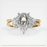 14K White & Yellow Accent Stones Ring Setting Image