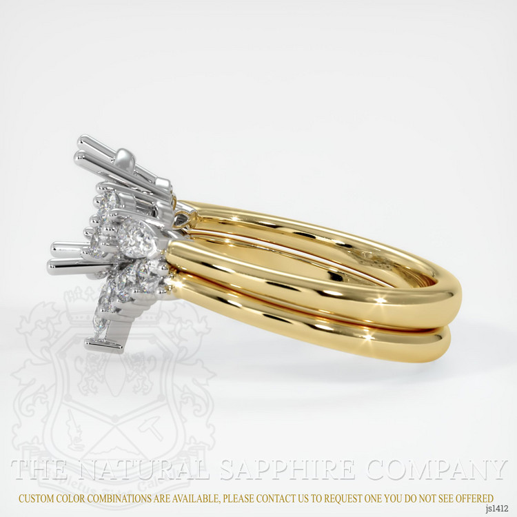 14K White & Yellow Accent Stones Ring Setting