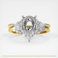 18K White & Yellow Accent Stones Ring Setting Image