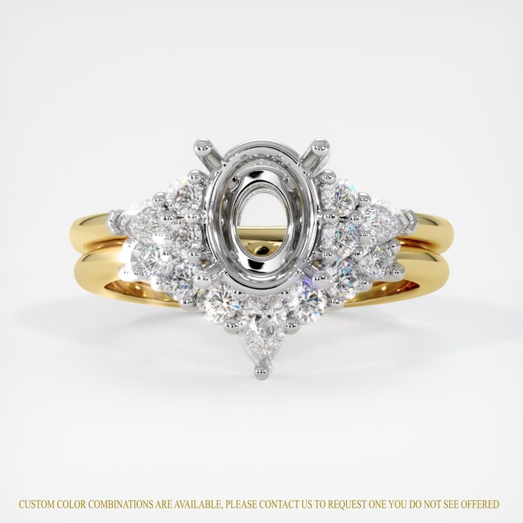 18K White & Yellow Accent Stones Ring Setting