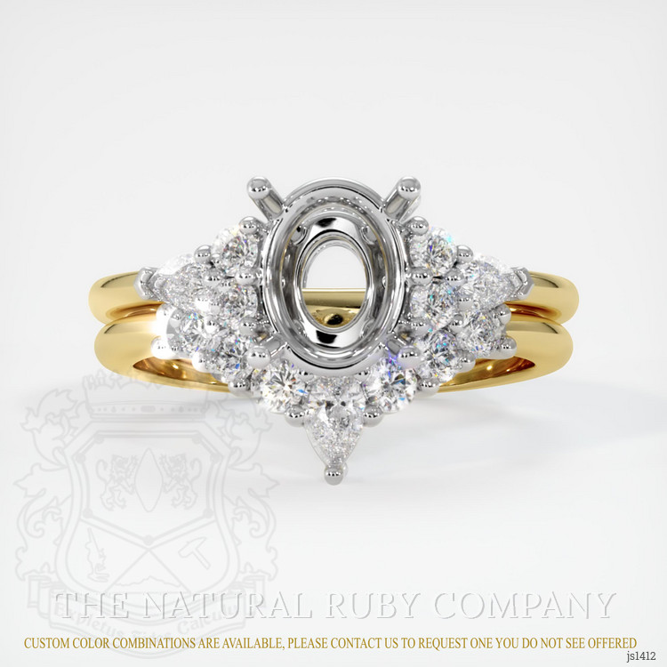 18K White & Yellow Accent Stones Ring Setting