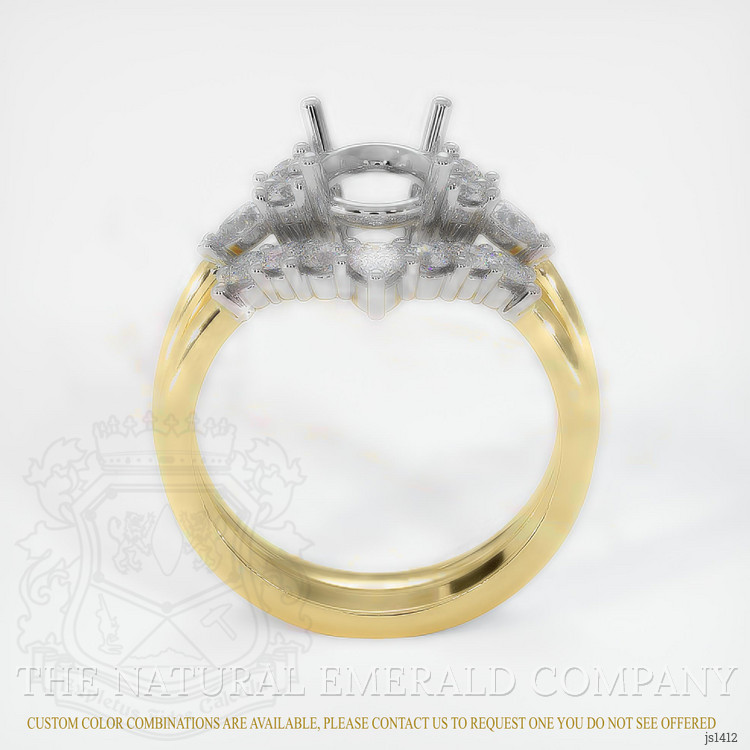 18K White & Yellow Accent Stones Ring Setting