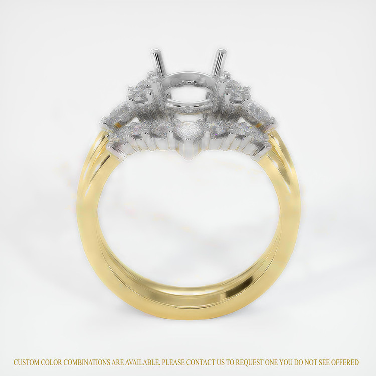 18K White & Yellow Accent Stones Ring Setting