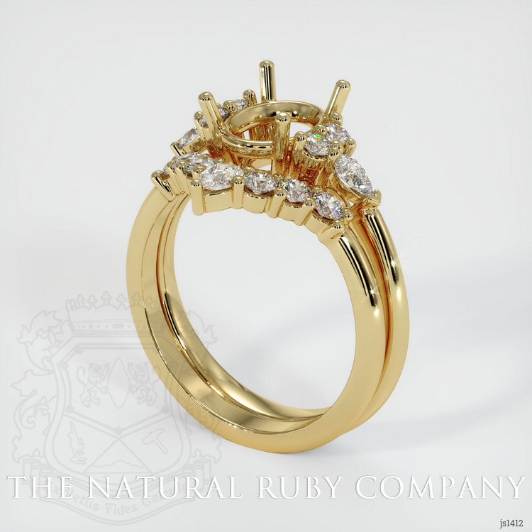 14K Yellow Gold Accent Stones Ring Setting