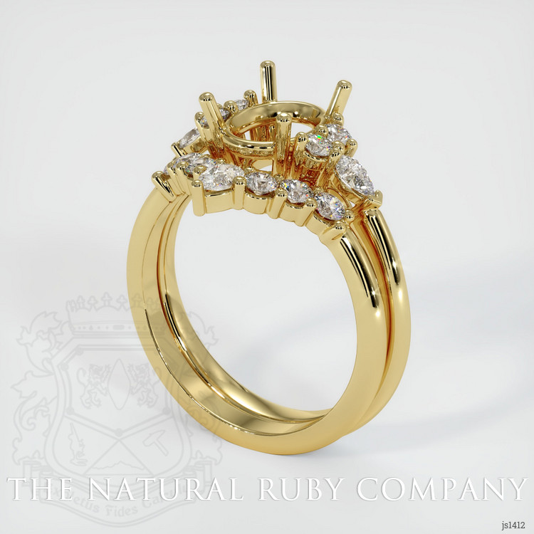 18K Yellow Gold Accent Stones Ring Setting