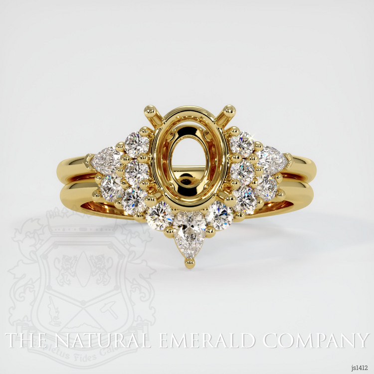 18K Yellow Gold Accent Stones Ring Setting