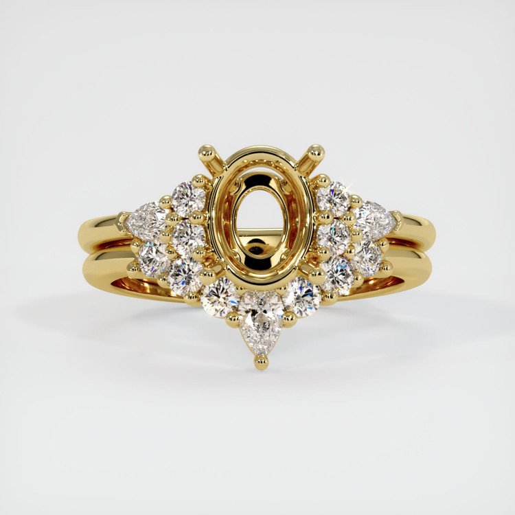 18K Yellow Gold Accent Stones Ring Setting